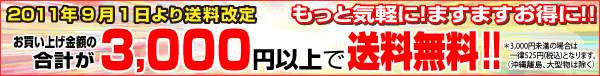 9月1日より 3000円以上で送料無料
